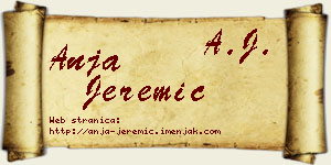 Anja Jeremić vizit kartica